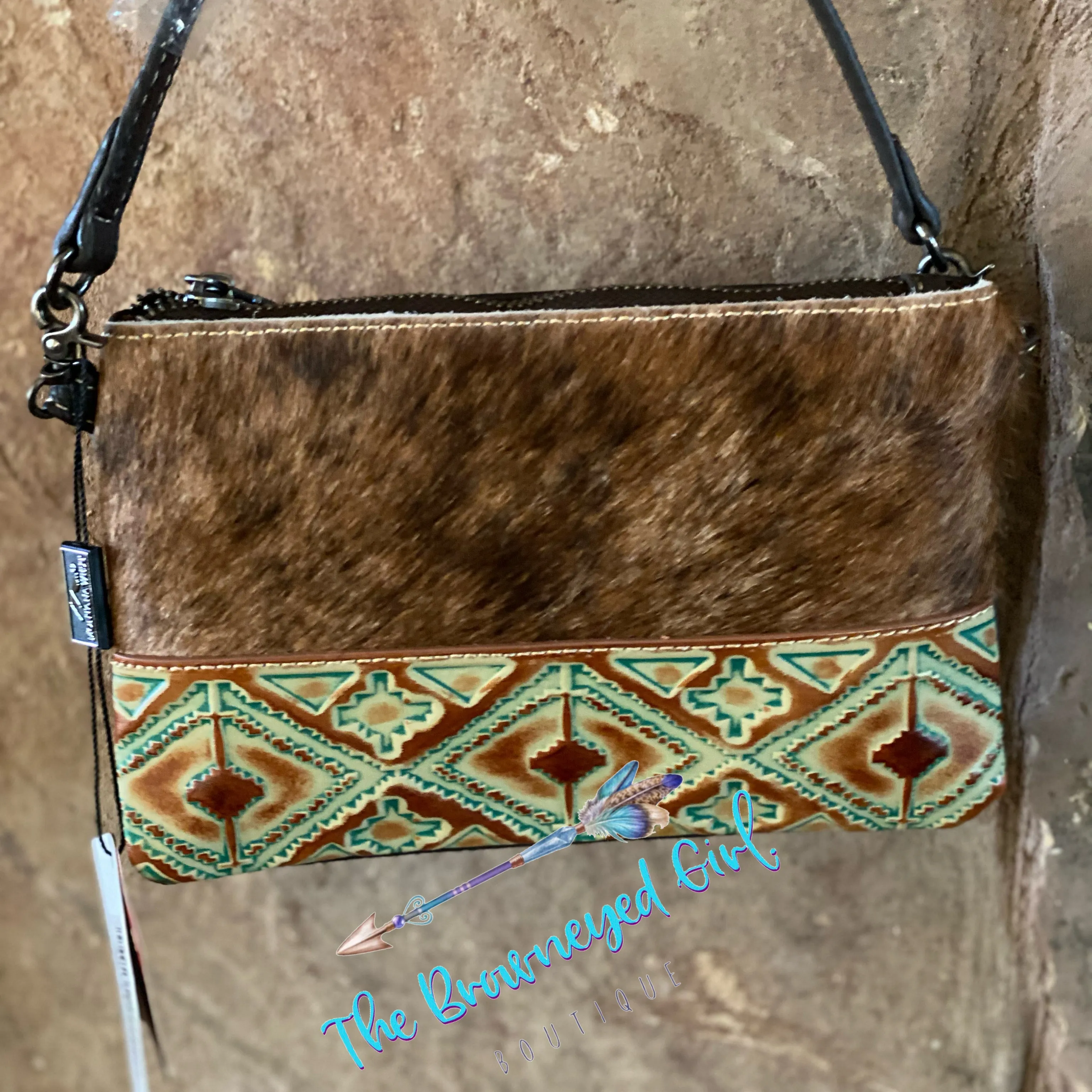 Genuine Leather Hair on Hide Cross Body