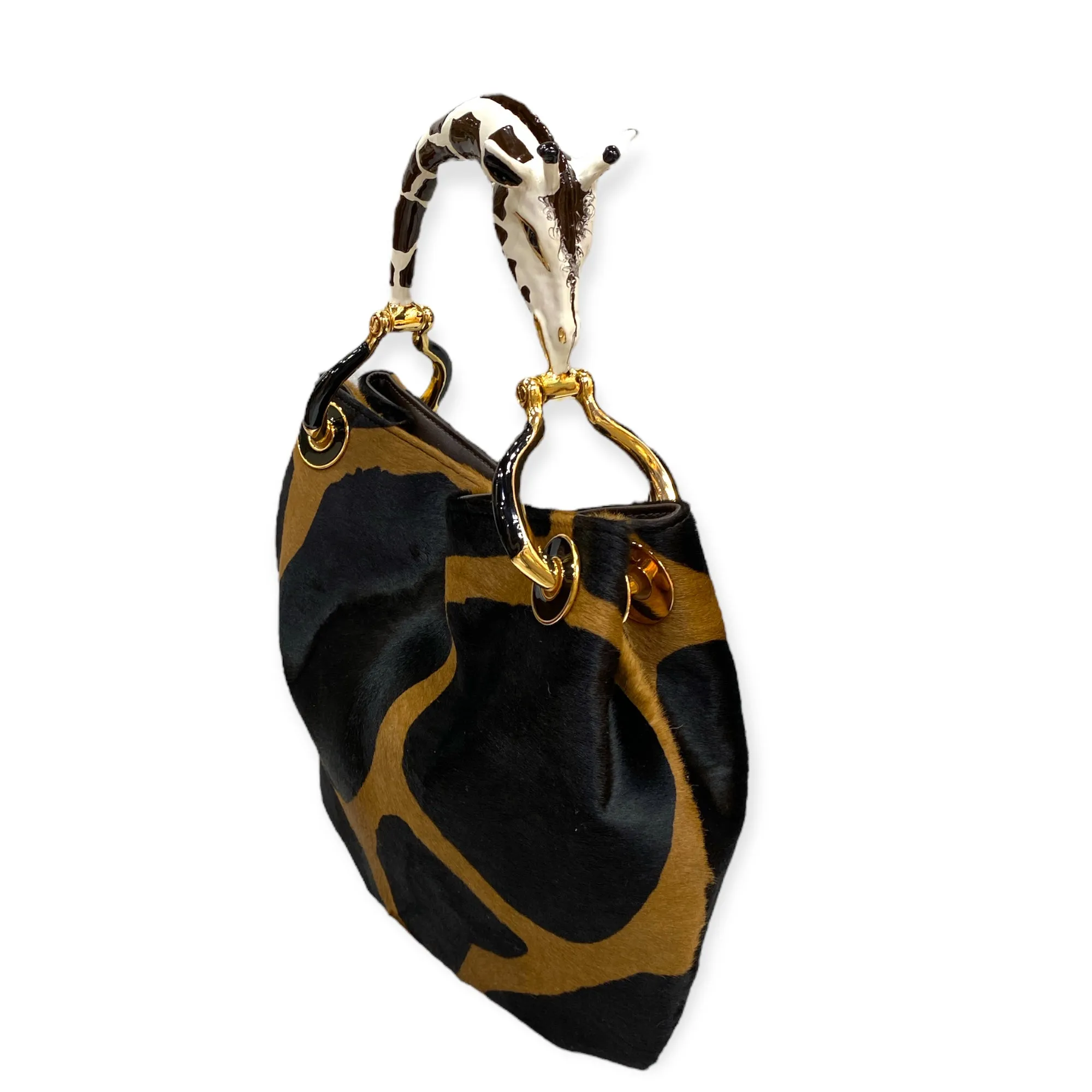 GIRAFFE  SMALL HANDBAG  IN PONY-EFFECT LEATHER