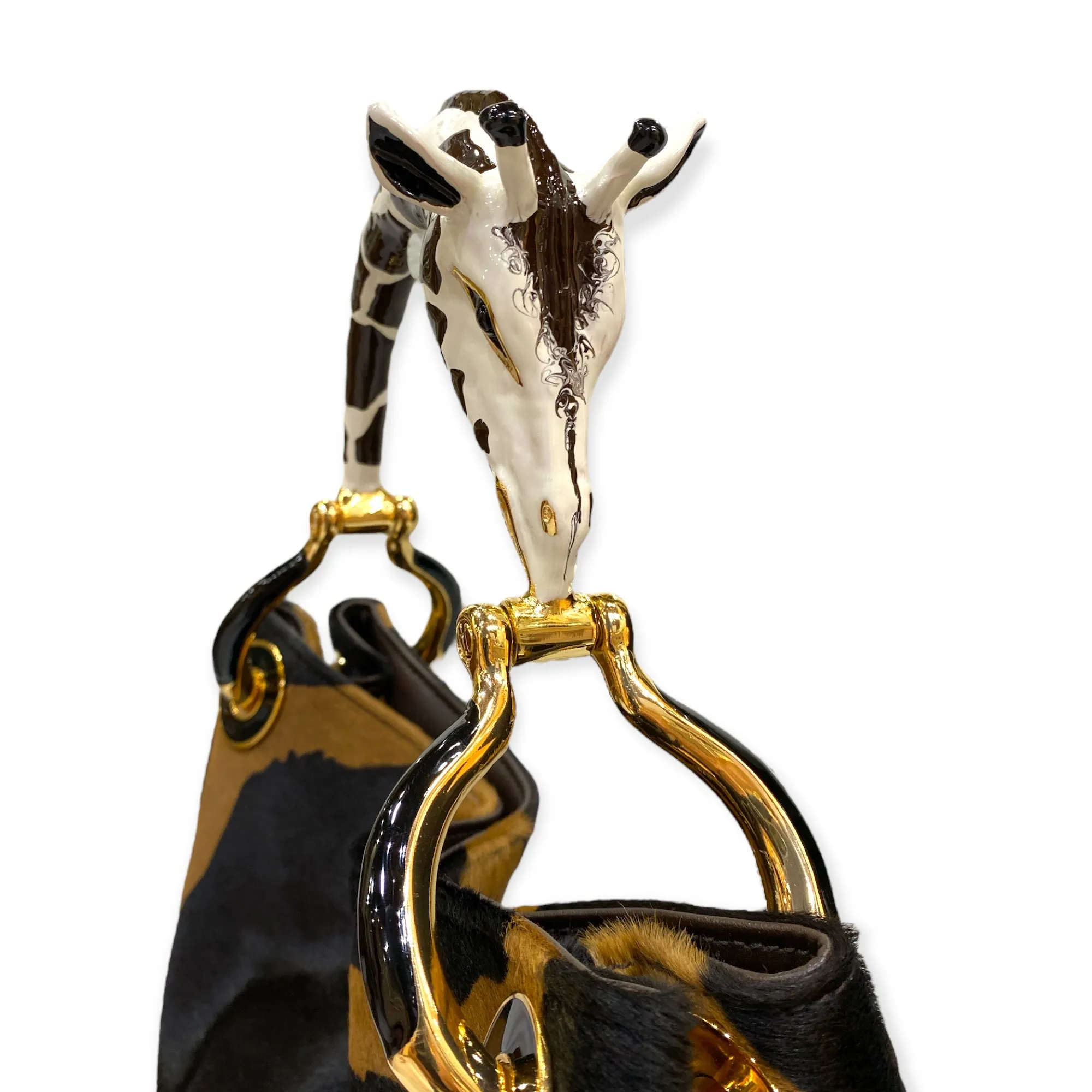 GIRAFFE  SMALL HANDBAG  IN PONY-EFFECT LEATHER