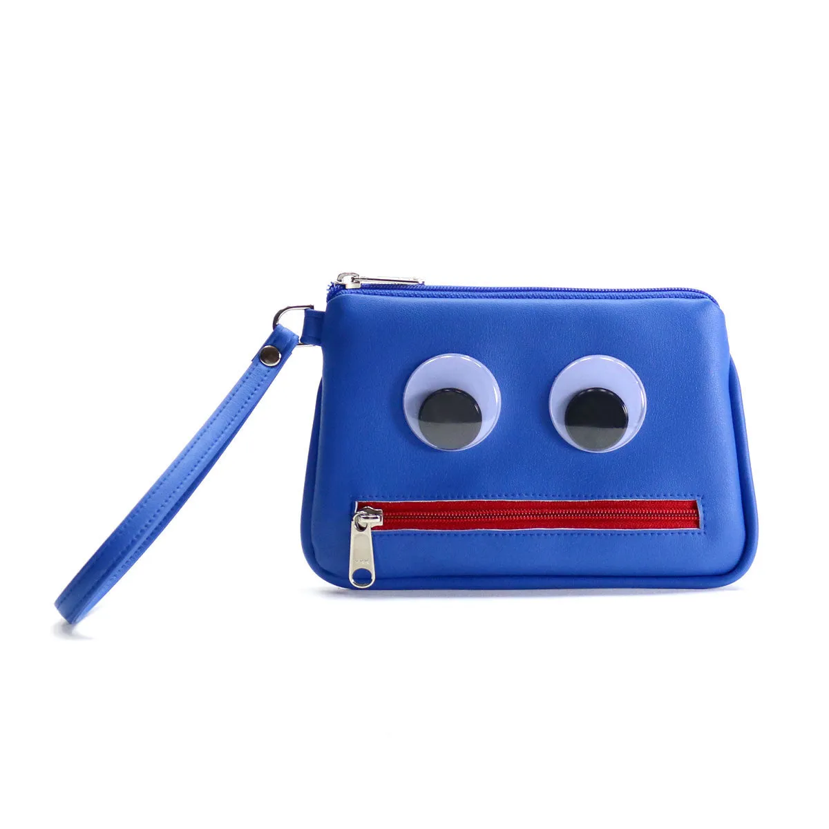 Googly-Eyed Monster Vegan Wristlet/Crossbody Bag (Multicolored)