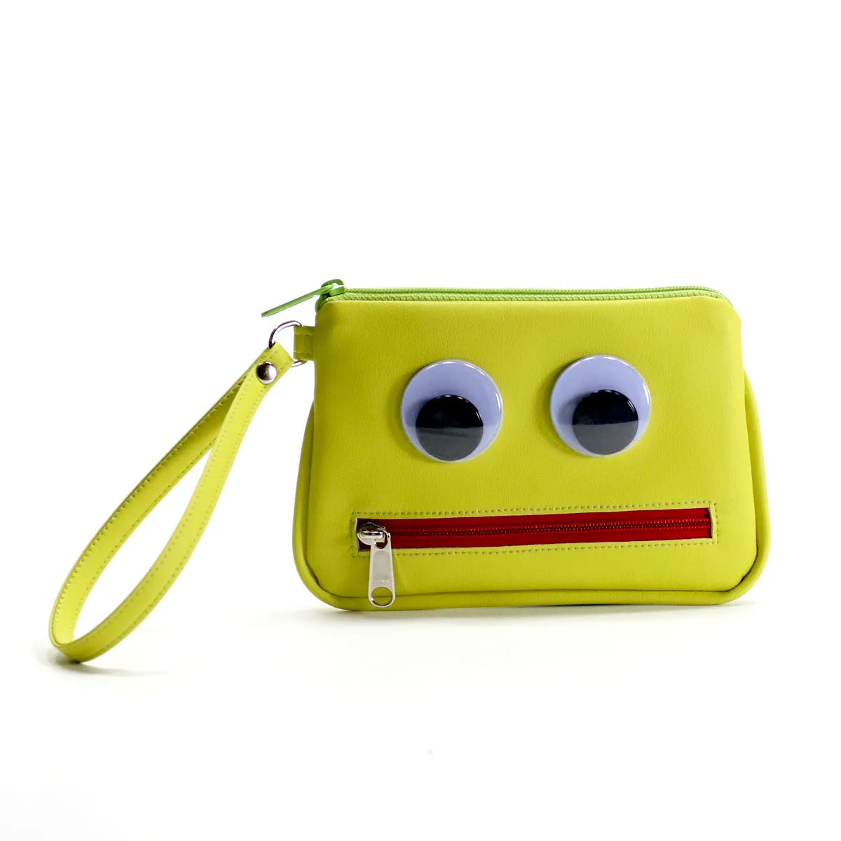 Googly-Eyed Monster Vegan Wristlet/Crossbody Bag (Multicolored)