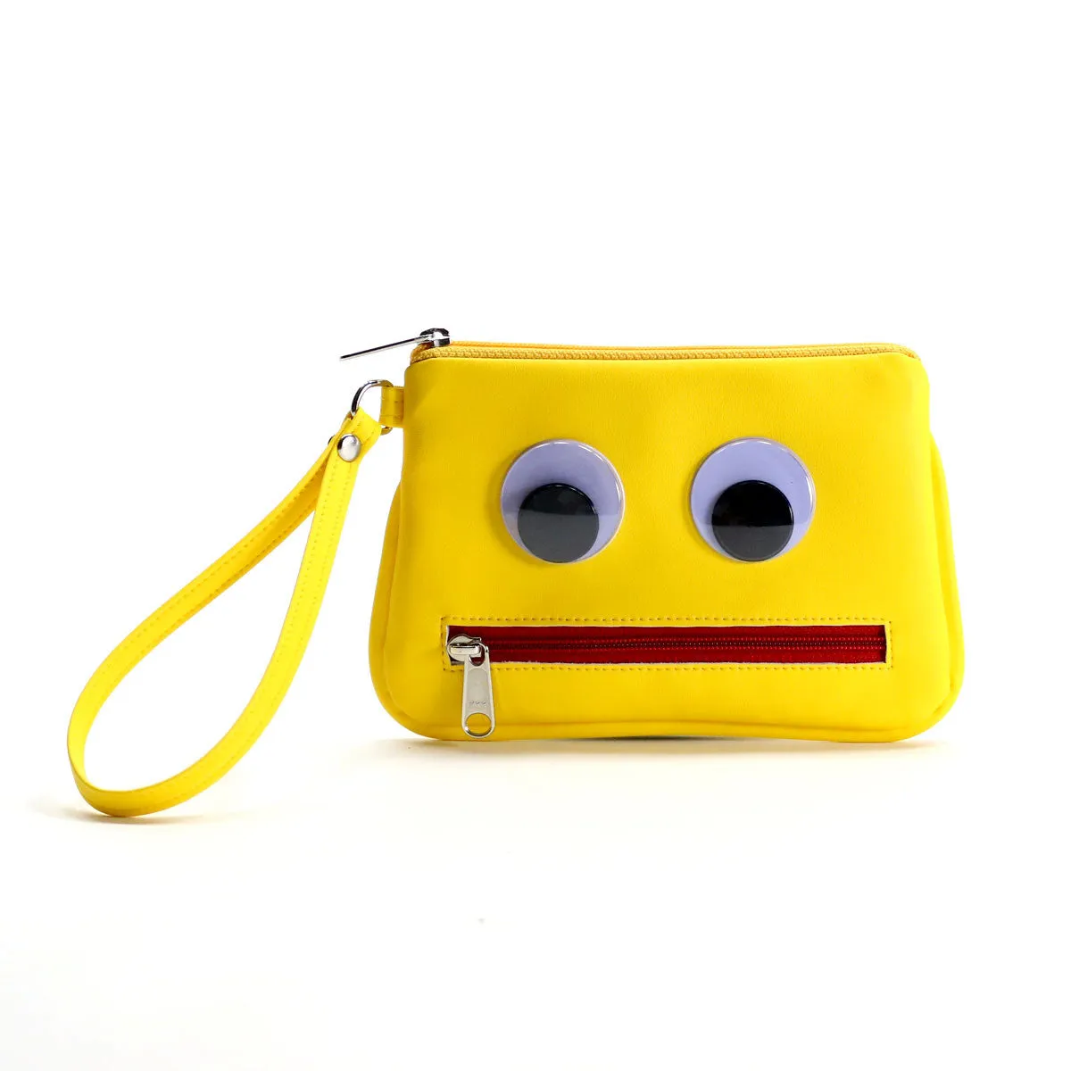 Googly-Eyed Monster Vegan Wristlet/Crossbody Bag (Multicolored)