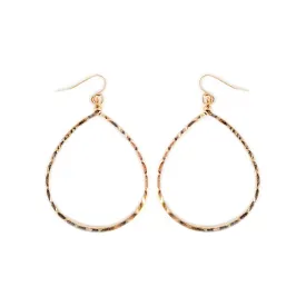 Hammer Oval Gold Hoop Earrings