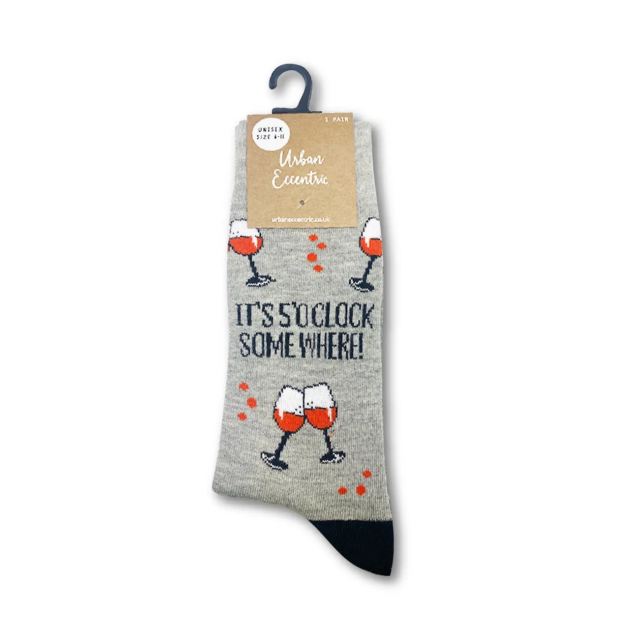 Ladies/Gents Cotton Rich Socks Uni-Sex Urban Eccentric Novelty Its 5 O'Clock Somewhere