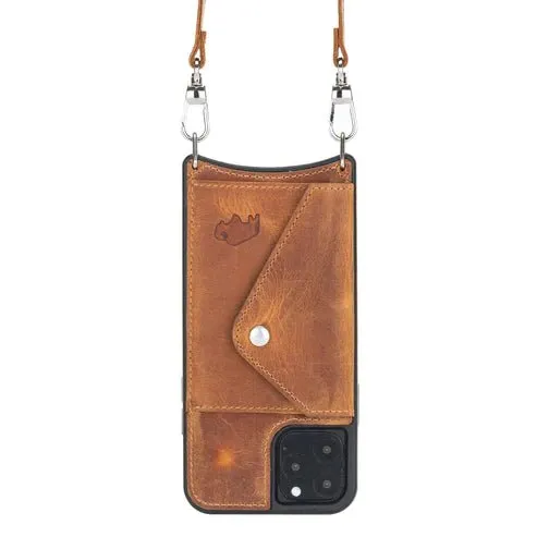 Lara iPhone 11 Pro Crossbody Wallet Case, Golden Brown