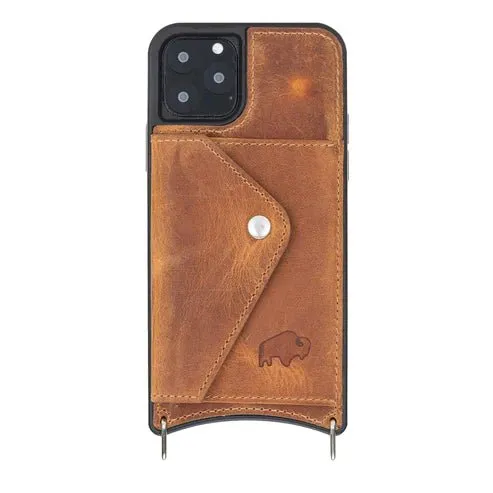 Lara iPhone 11 Pro Crossbody Wallet Case, Golden Brown