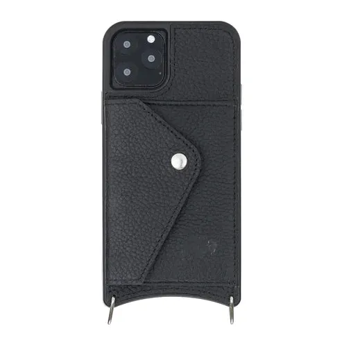 Lara iPhone 11 Pro Crossbody Wallet Case, Pebble Black