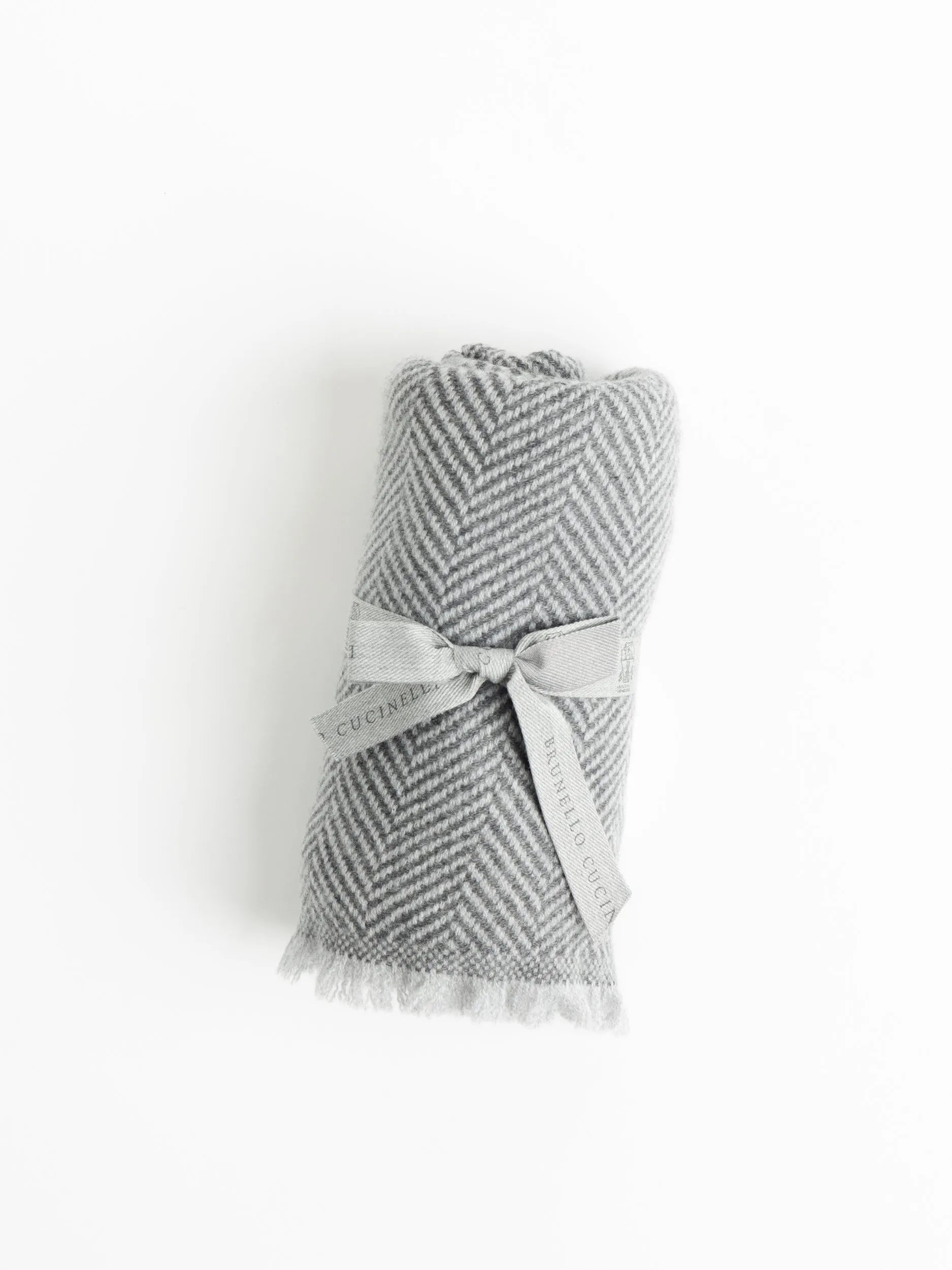 Light Grey Cashmere Chevron Scarf