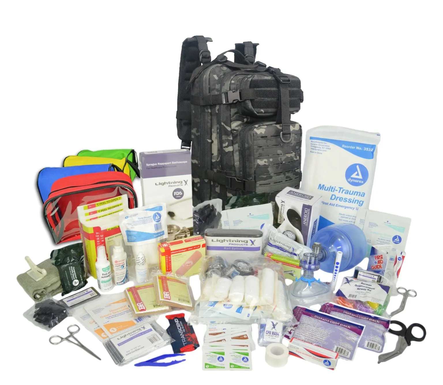 Lightning X Stocked EMS/EMT Trauma & Bleeding First Aid Responder Medical Backpack Kit