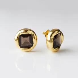 Louise Thompson Lucky Smokey Quartz Vintage Studs