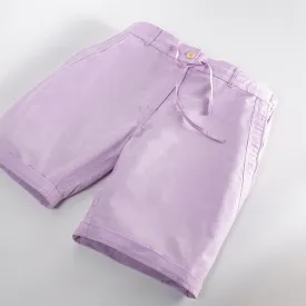 Mauve Cotton Linen Shorts