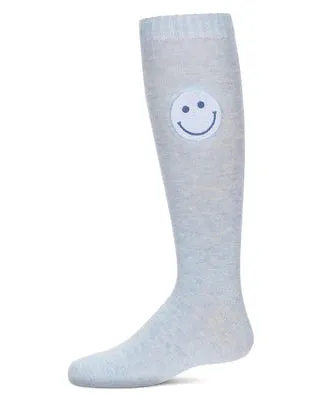 MeMoi Fuzzy Smiley Face Knee High