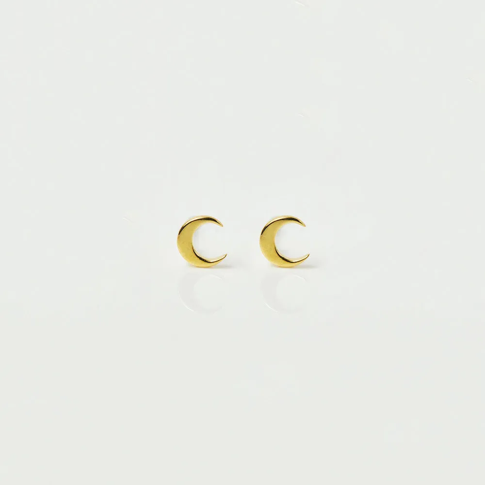 Mini New Moon Stud Earrings