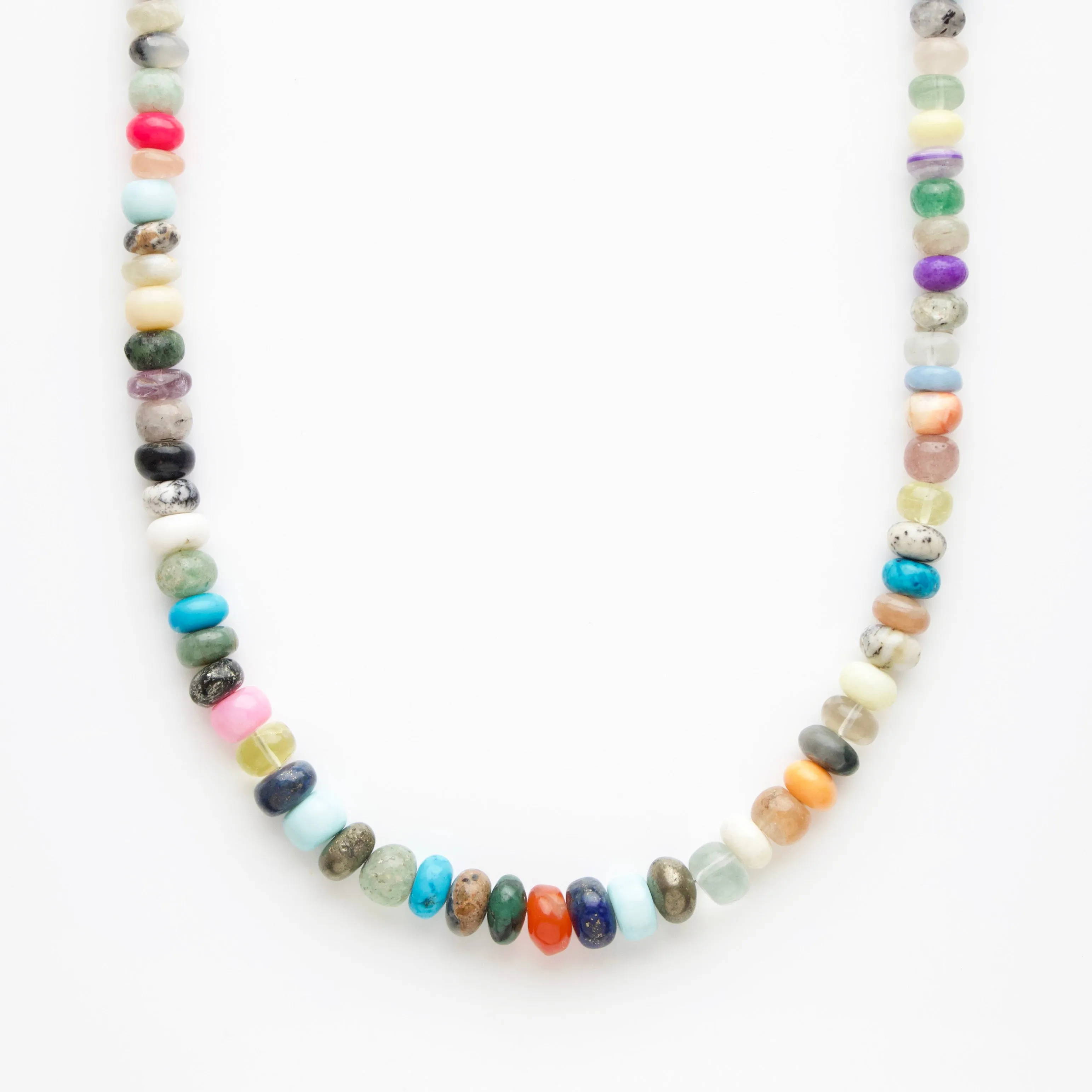 Mixed Agate Multi Coloured Beaded Necklace