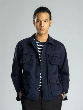 Modern Safari Jacket - Navy Blue