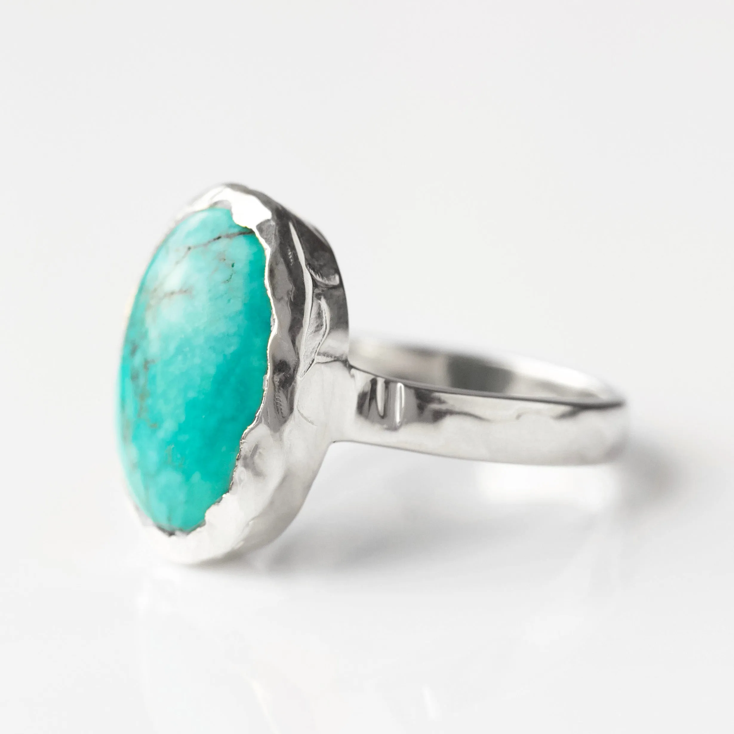 Molten Organic Turquoise Statement Ring