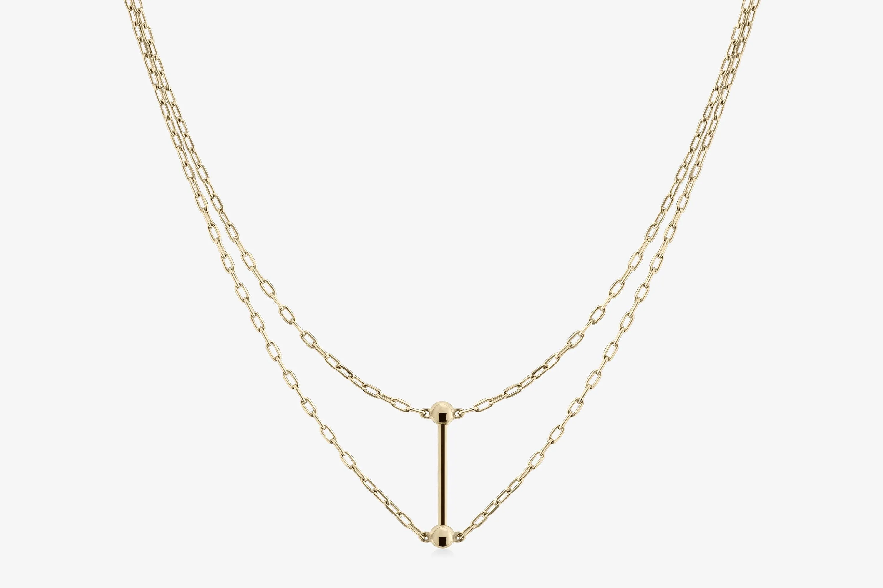 Music Bar Necklace - 22 Carat Gold Gilded