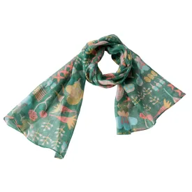 NUNO Scarf: "Oshibana" (Green/Pink)