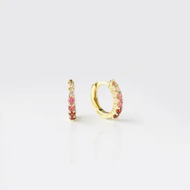 Ombre Tourmaline Huggie Hoop Earrings