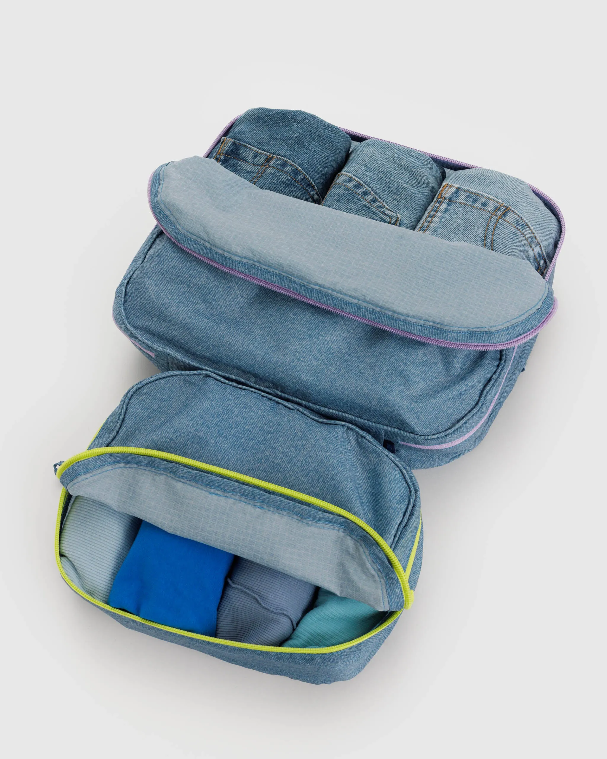 Packing Cube Set in Digital Denim