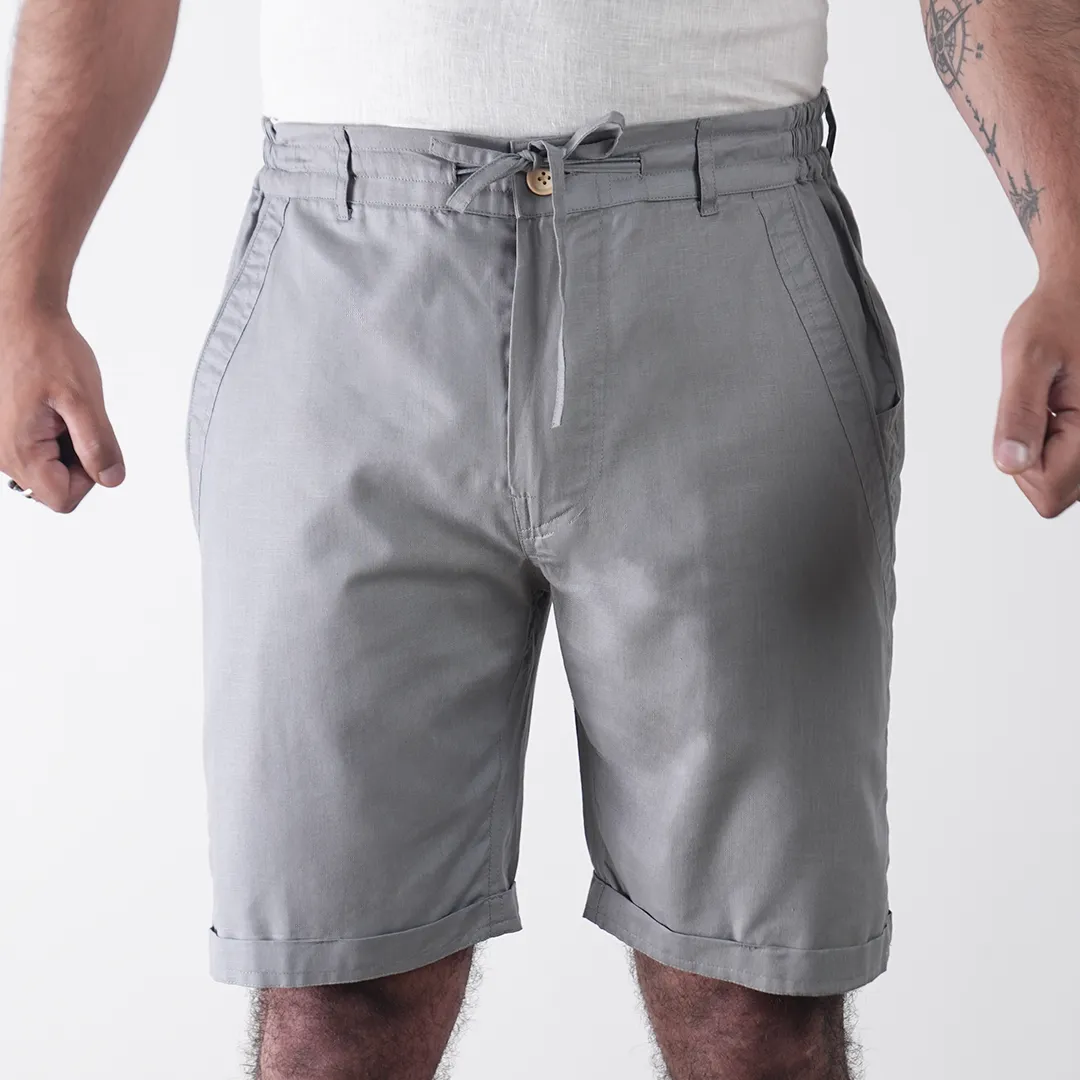 Pewter Cotton Linen Shorts