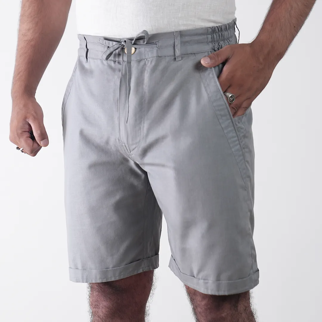 Pewter Cotton Linen Shorts