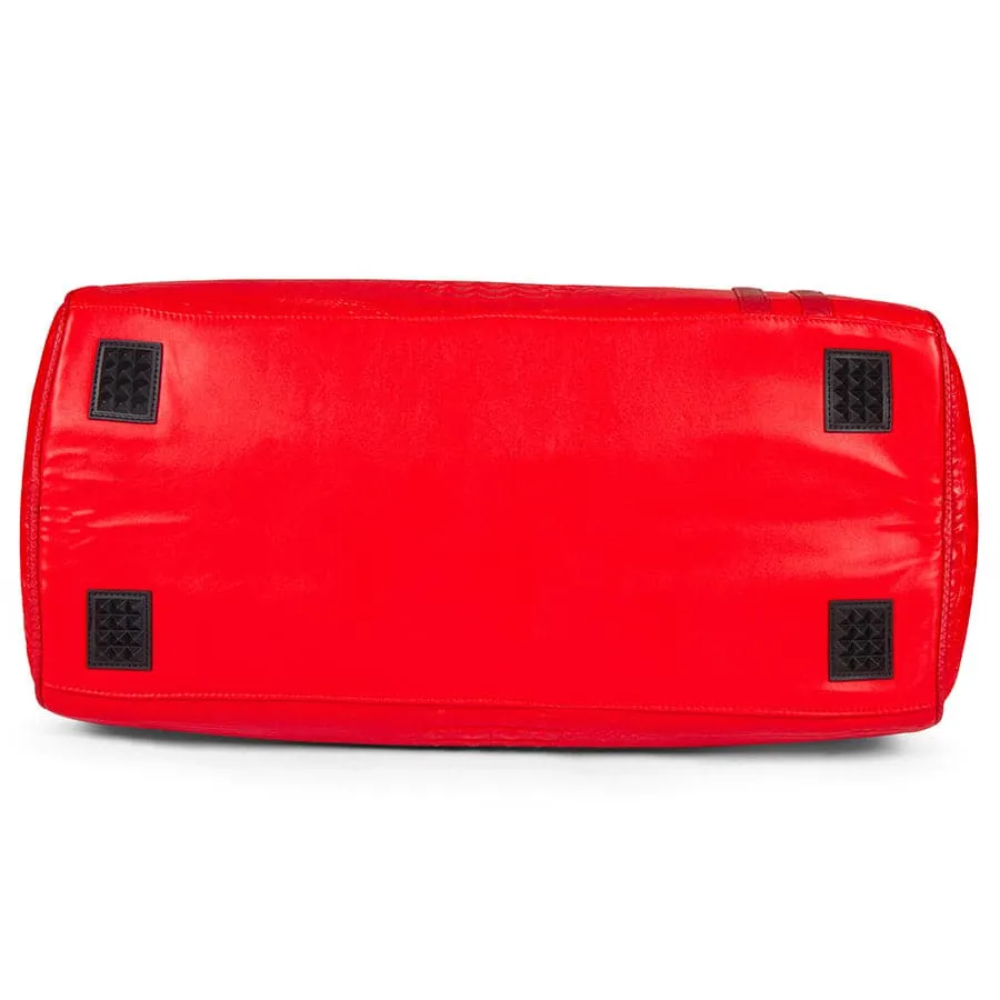 Red Apollo 2 Faux Crocodile Skin Duffle Bag