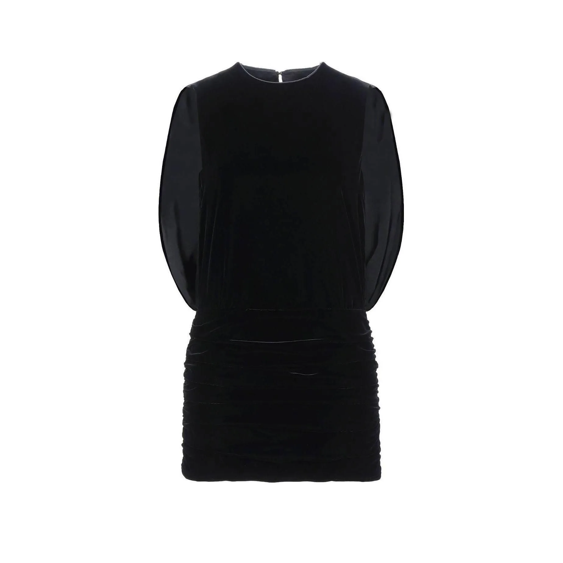 SAINT LAURENT Black Velvet Short Dress | Size US 2 - FR 36