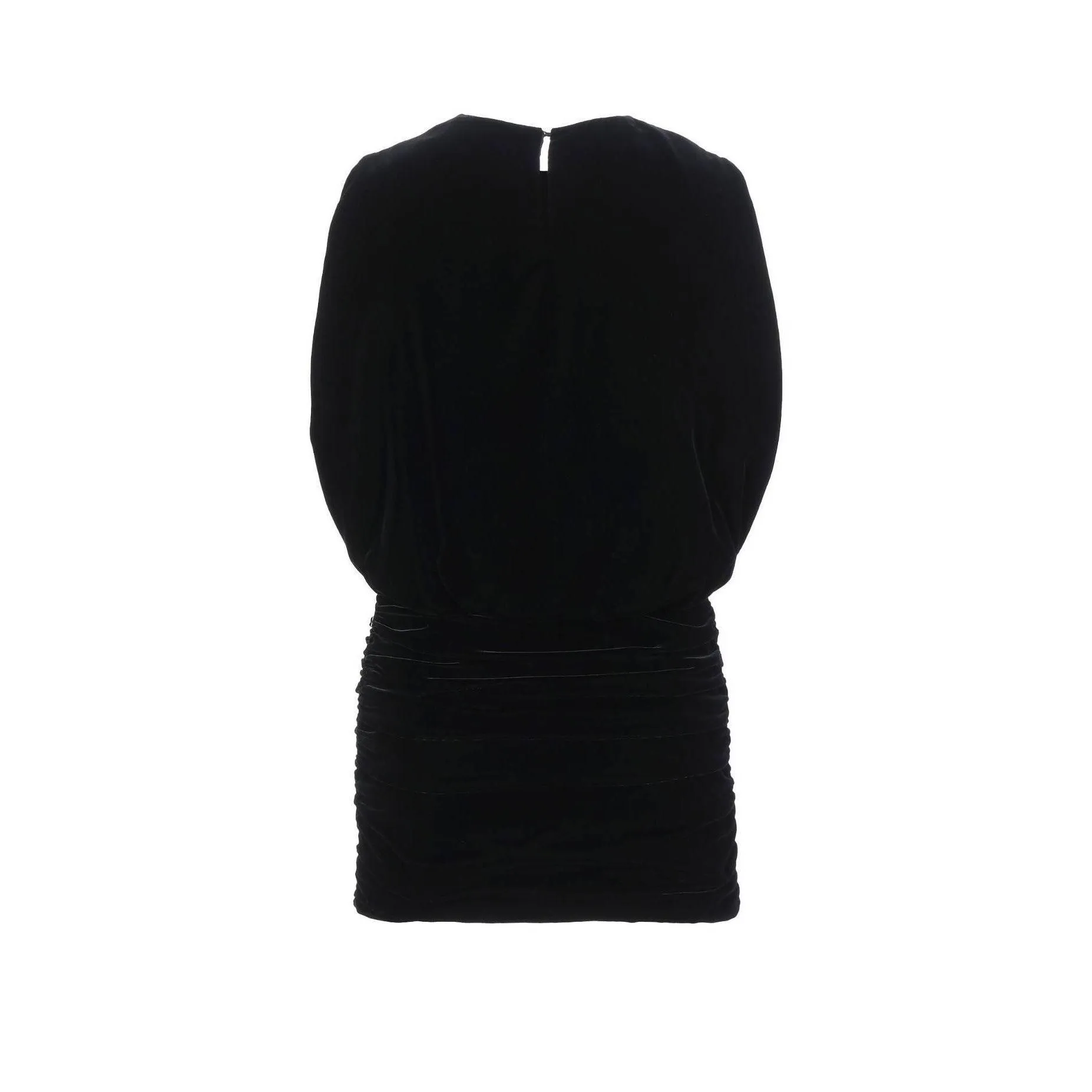 SAINT LAURENT Black Velvet Short Dress | Size US 2 - FR 36