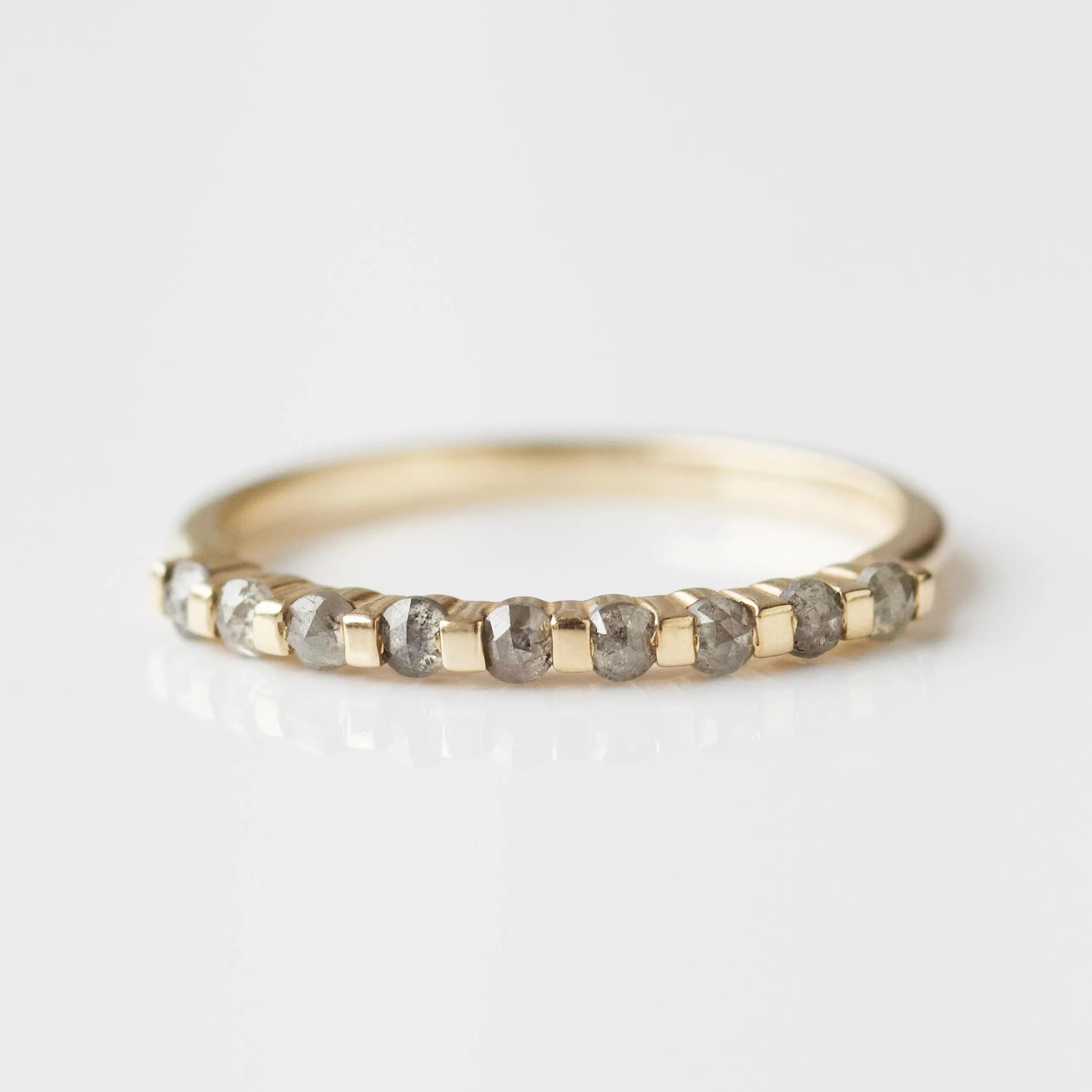 Salt & Pepper Diamond Half Eternity Band