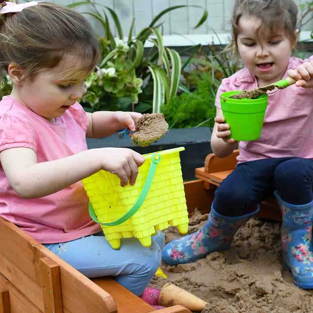 Square Wooden Sandpit with Folding Lid - 96cm