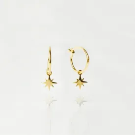 Star Charm Hoops In Gold Vermeil