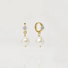 Starburst Baroque Pearl Drop Earrings