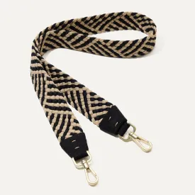 The Crossbody Strap - Black and Ivory Woven