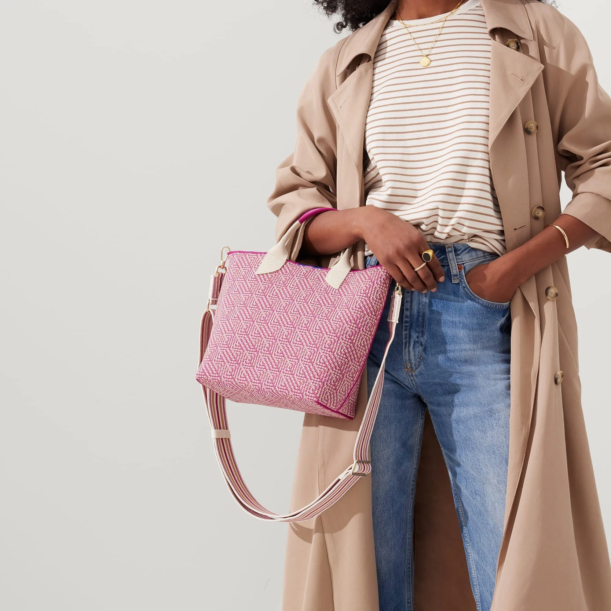 The Crossbody Strap - Fuchsia Stripe