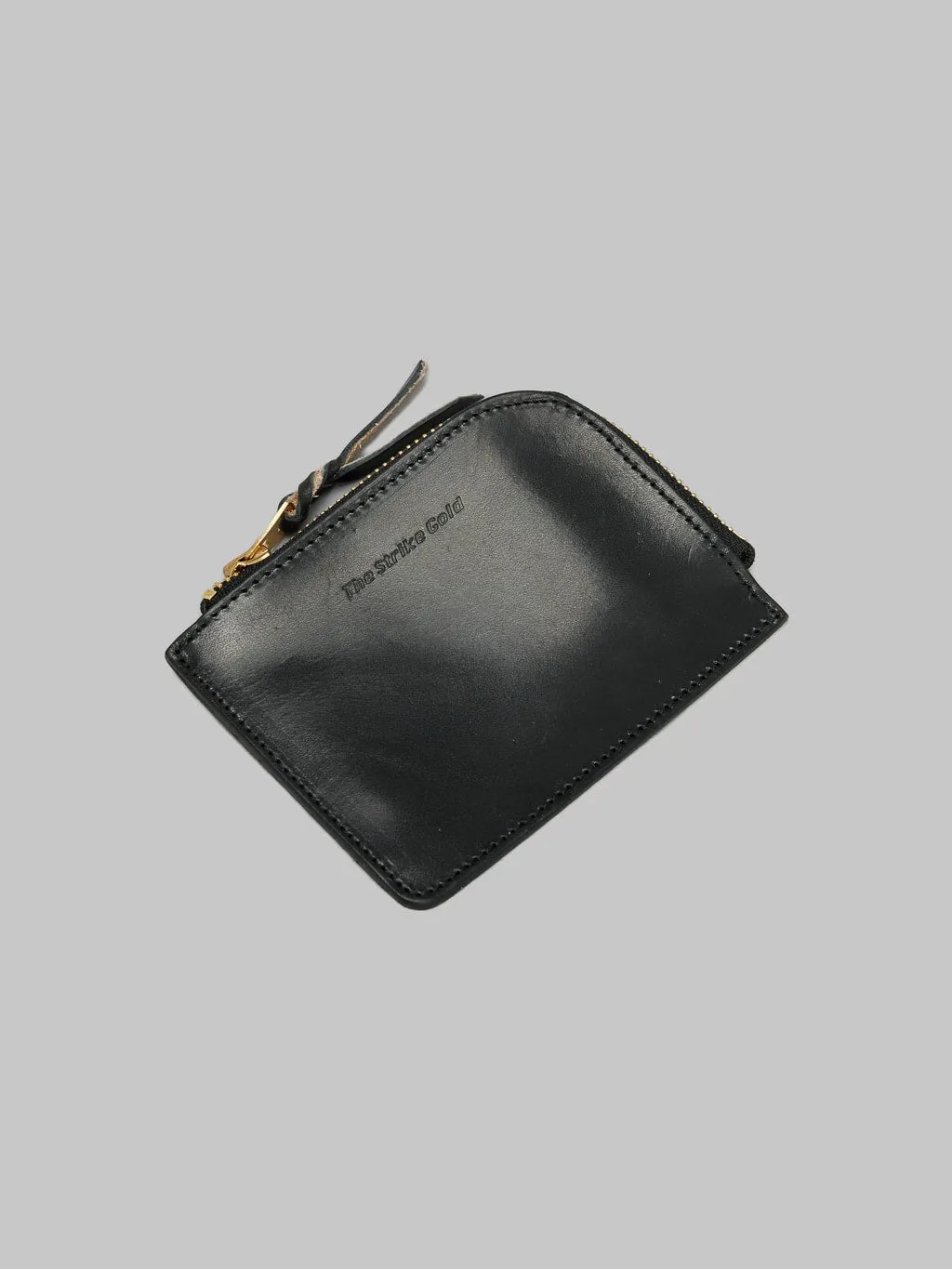 The Strike Gold Italian Leather Zip Wallet Black