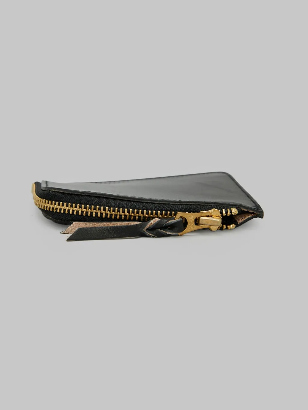 The Strike Gold Italian Leather Zip Wallet Black