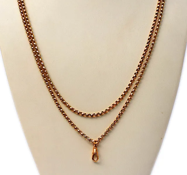 Victorian Rose Gold Belcher Link Muff Chain