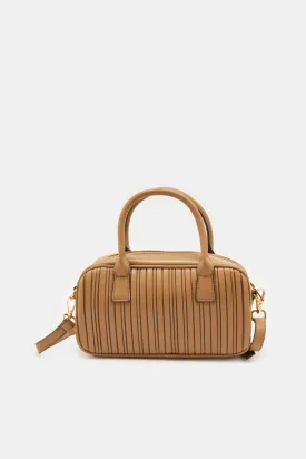 Women Tan Textured Bags