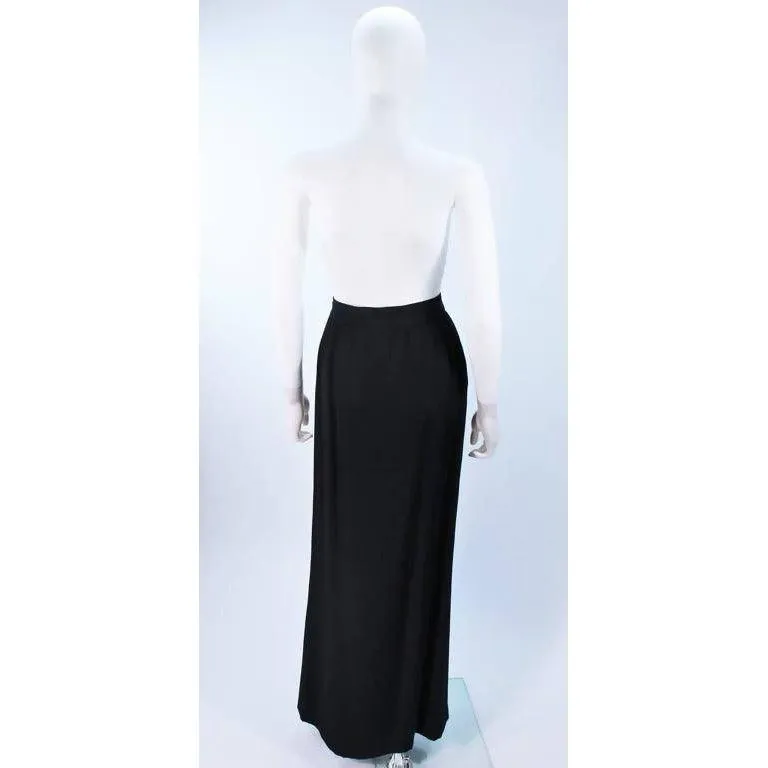 YVES SAINT LAURENT Black Skirt with Rhinestone Buttons | Size 44